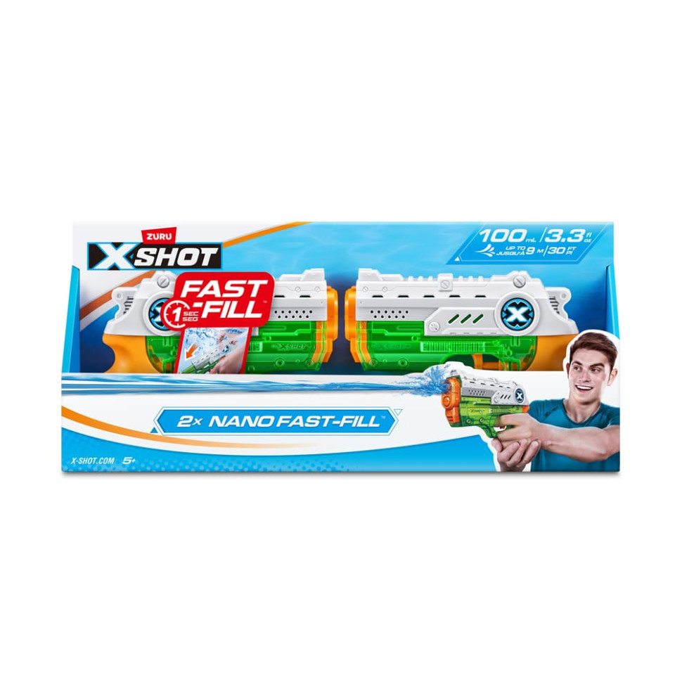 Набор водных бластеров X-Shot Fast Fill Nano Double Pack Zuru 56334R