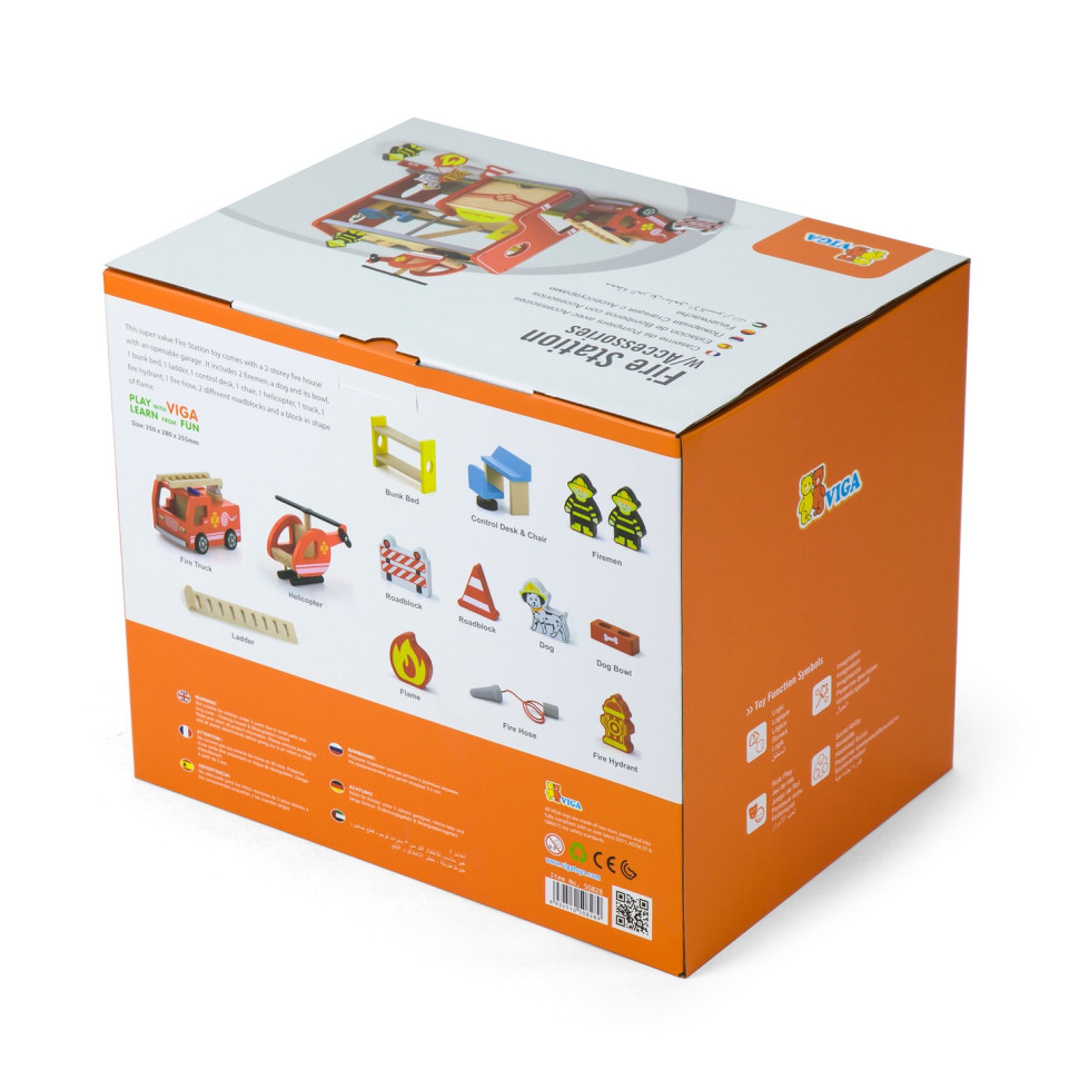 Ігровий набір Пожежна станція Viga Toys 50828 дерев'яний