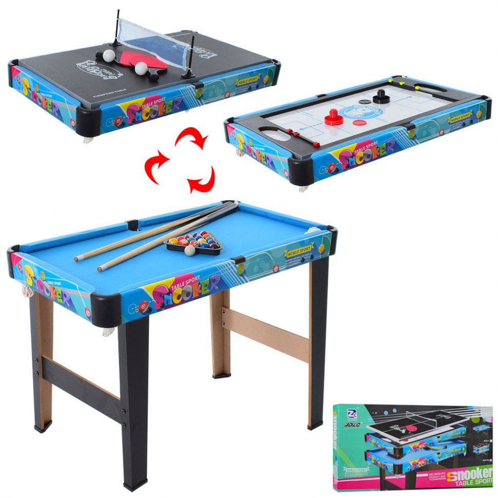 Настольная игра 2036+p2 3 в 1 (керлинг,бильярд,теннис)