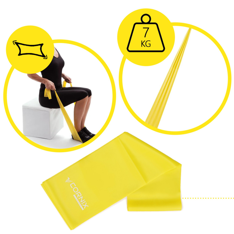 Стрічка-еспандер для спорту та реабілітації Flat Band Cornix XR-0083, 200 х 15 см 7 кг