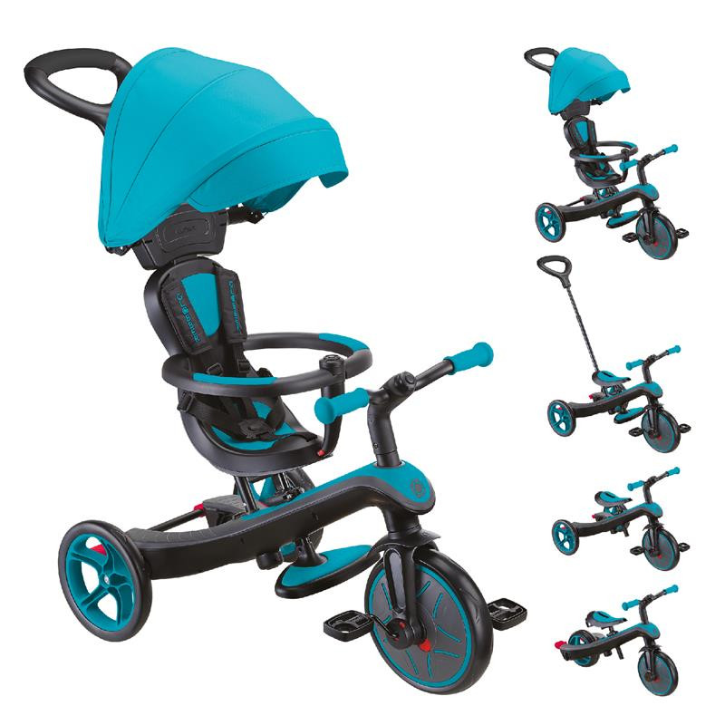 Велосипед дитячий EXPLORER TRIKE 4в1 DELUXE PLAY GLOBBER 634-105 бірюзовий, до 20кг
