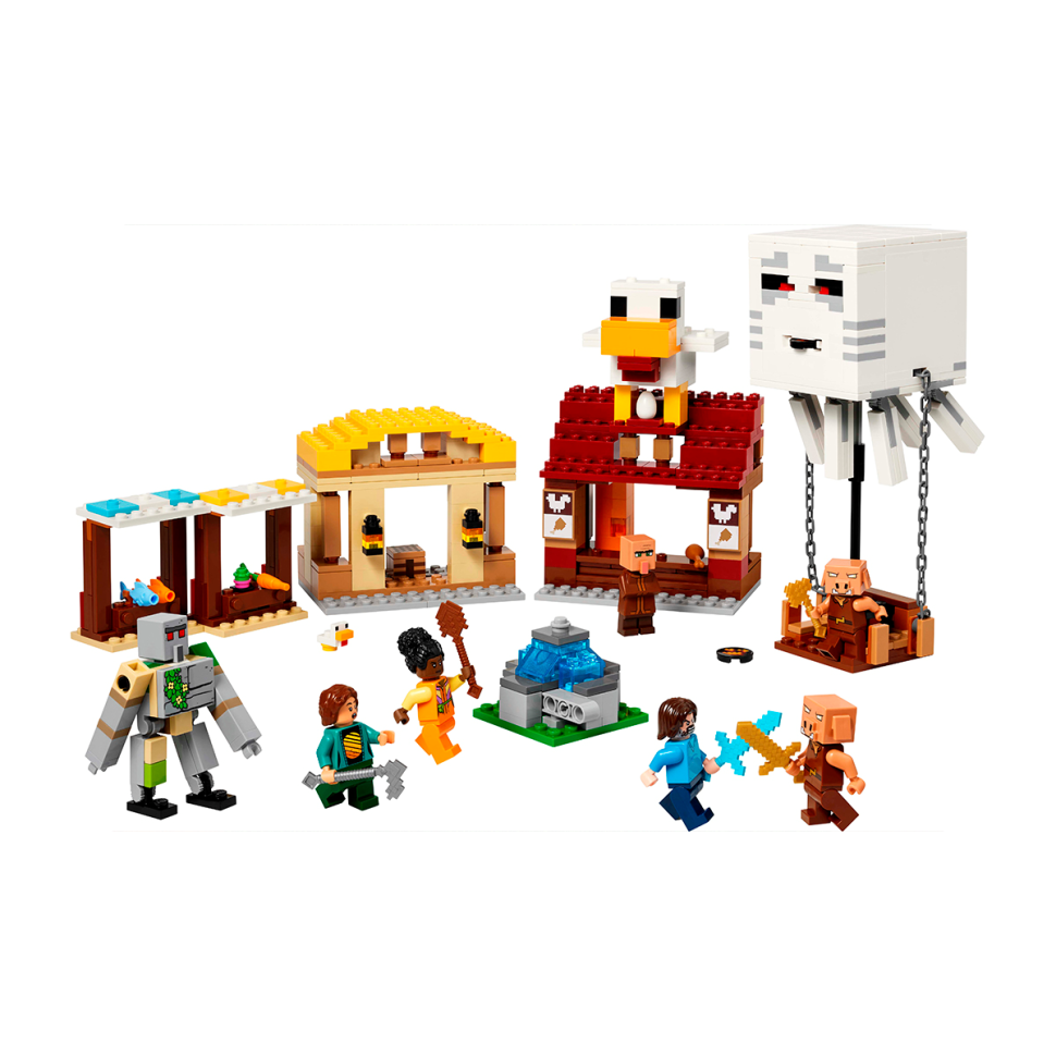 Конструктор Minecraft Нападение на деревню с воздушным шаром Гаст LEGO 21273, 555 деталей
