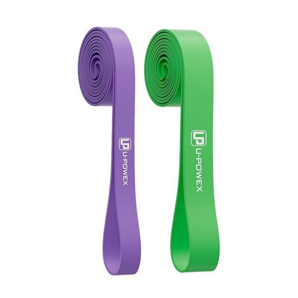Резиновые петли для тренировок UP_1072 Power Band U-POWEX UP_1072_2in_P/G, Purple/Green (16-57kg)