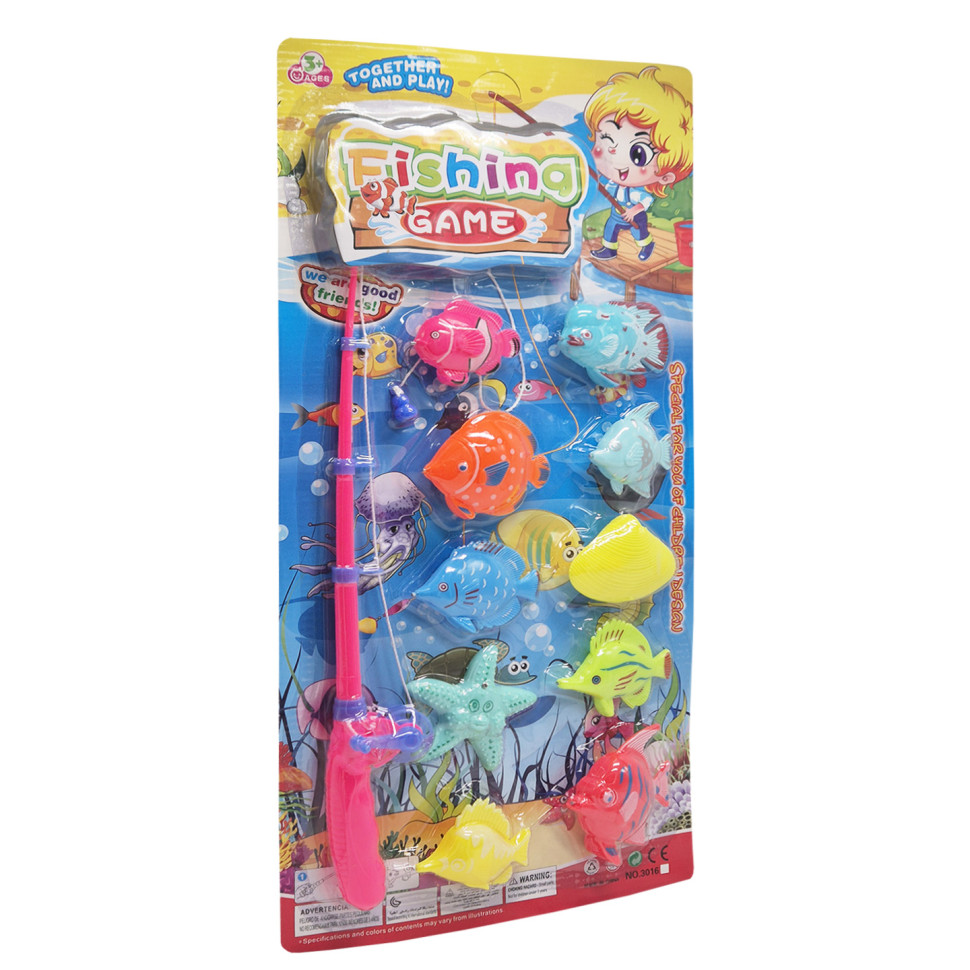 Детский игровой набор Рыбалка на магните Bambi 3016(Pink) 1 удочка, 10 рыбок