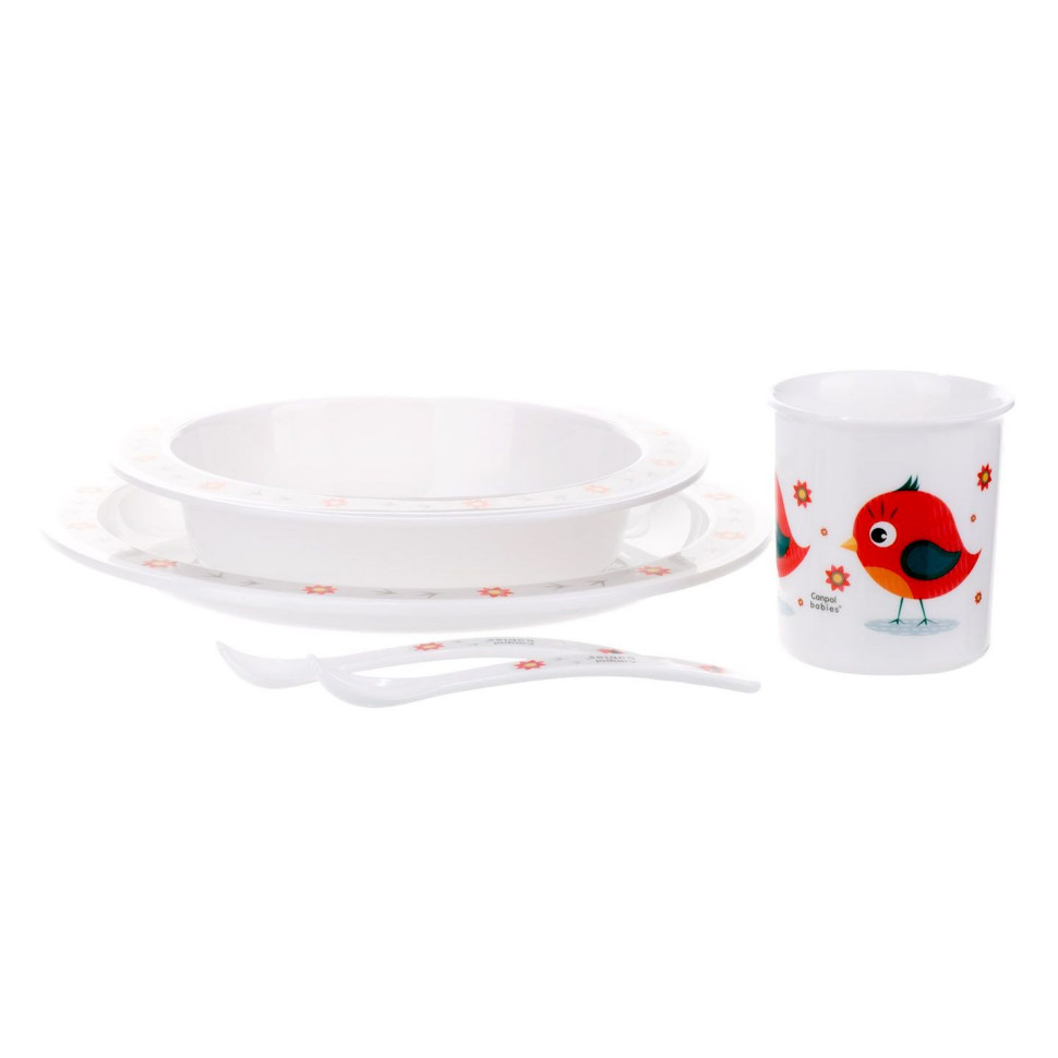 Дитячий набір посуду Cute Animals Canpol babies 4/401_red 5 предметів