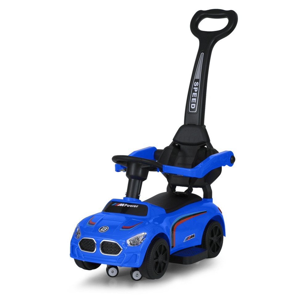 Дитяча каталка-толокар Bambi Racer M 5785-4 синій, з батьківською ручкою