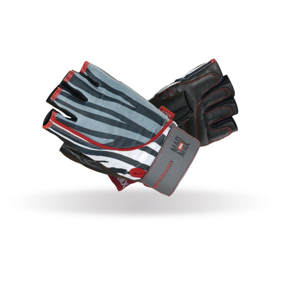 Рукавички для фітнесу Nine-eleven Zebra B&W MadMax MFG-911-ZEB_M, M 19-20,5 см