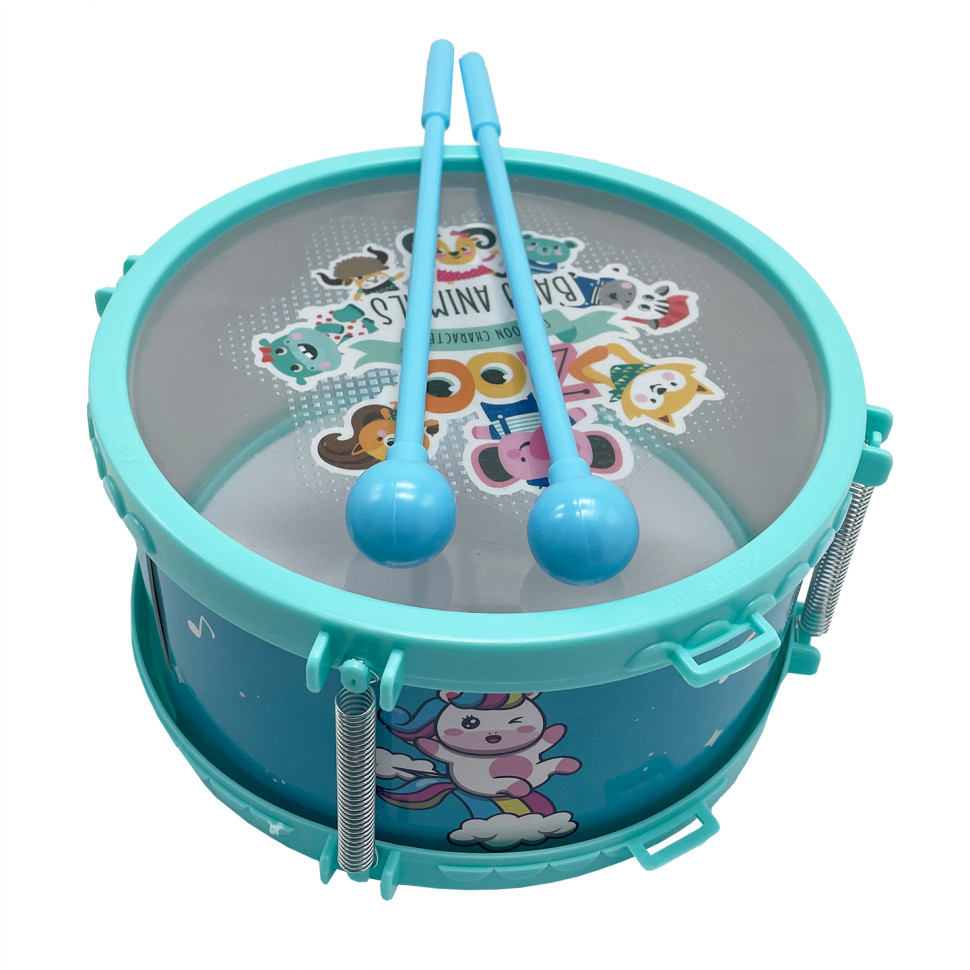 Дитяча іграшка Барабан Bambi 168-15C(Turquoise) палички 2 шт 20 см