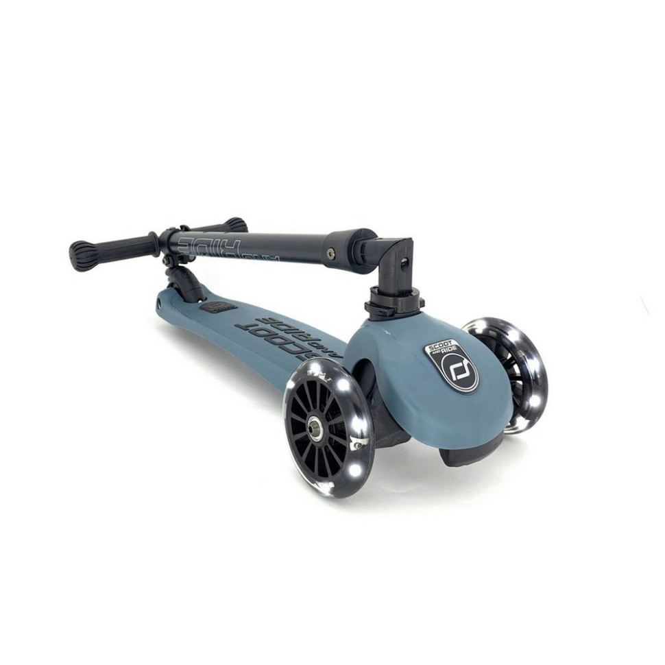 Самокат триколісний Highwaykick-3 Scoot and Ride SR-96347 з колесами, що світяться, сіро-синій