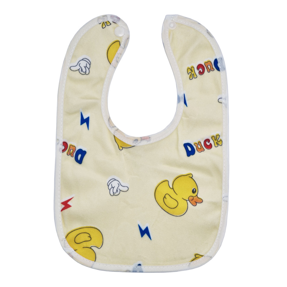 Дитячий тканинний слинявчик Mega Zayka MGZ-0600(Yellow) на кнопці
