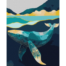 Картина по номерам "Изящный кит" ©art_selena_ua Идейка KHO6522, 40х50 см с красками металлик extra