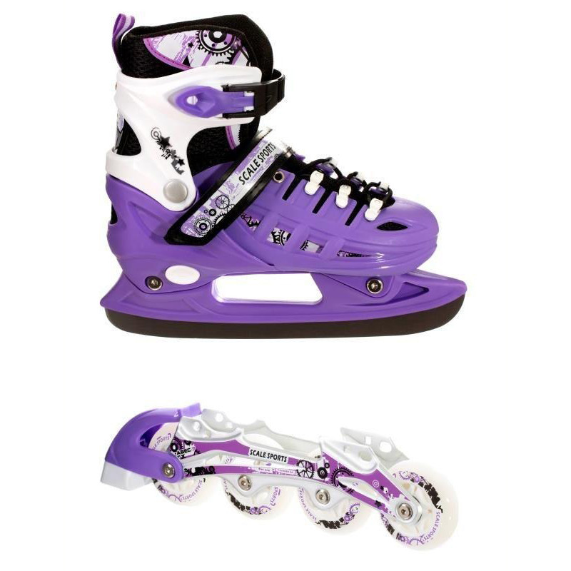 Детские ролики-коньки 2 в 1 Scale Sports 1591179835 Violet, размер 34-37
