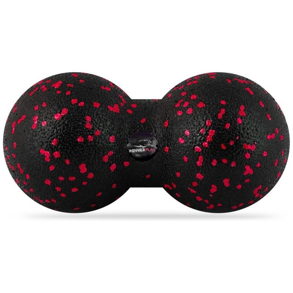 Набор для массажа и йоги PowerPlay PP_4096_Black, ролик 33 х 14 см, два мяча, резинка 11 кг