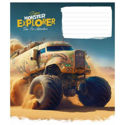 Тетрадь ученическая "Super Monster" Школярик 012-3293L-2 в линию, 12 листов