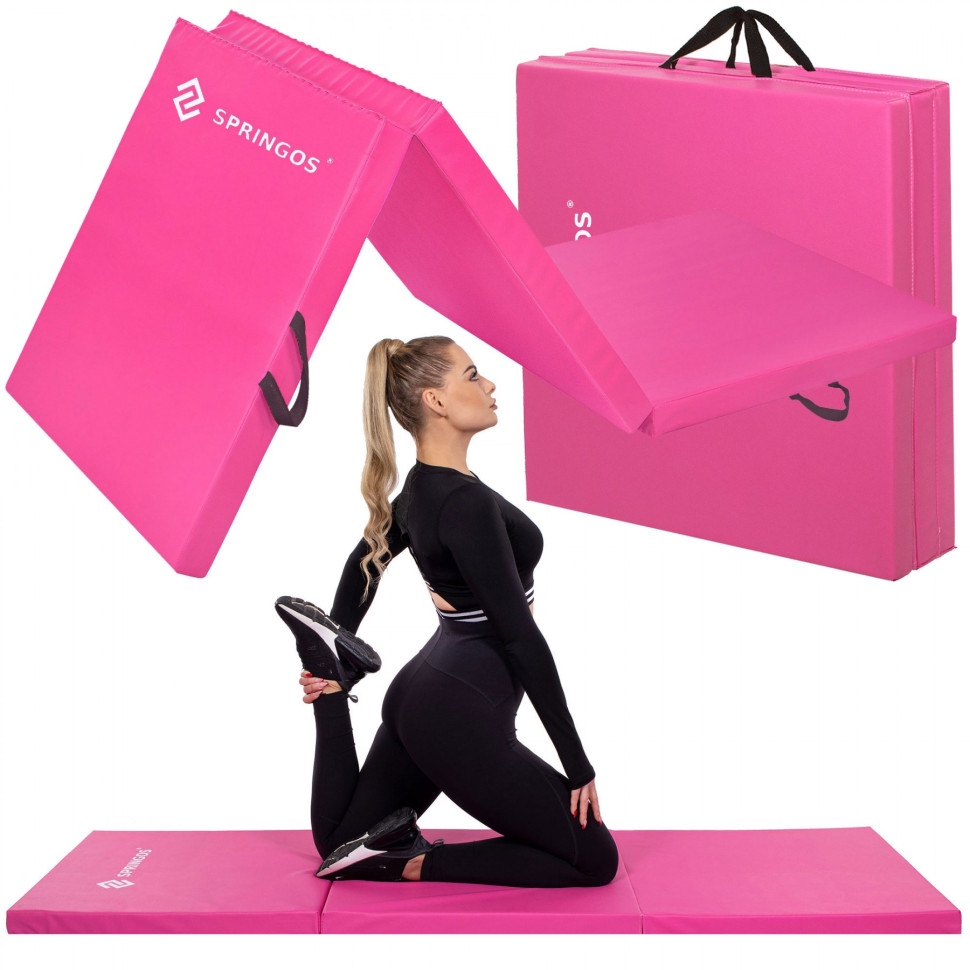 Мат гимнастический складной Springos FA0061 Pink 180x60x5.5 cм