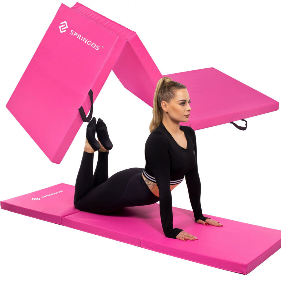Мат гимнастический складной Springos FA0061 Pink 180x60x5.5 cм