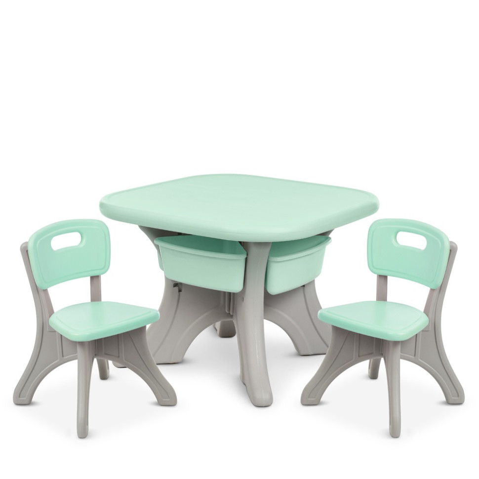 Детский столик с двумя стульями Bambi NEW TABLE-5 бежево-мятный