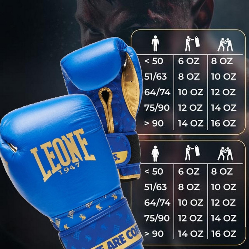 Боксерські рукавиці GN220 DNA Leone GN220_Blue_10oz 10 унцій (бинти в комплекті)