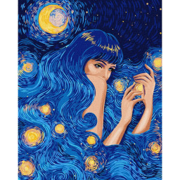 Картина за номерами "Зіркова красуня" ©pollypop92 Ідейка KHO5086, 40х50 см
