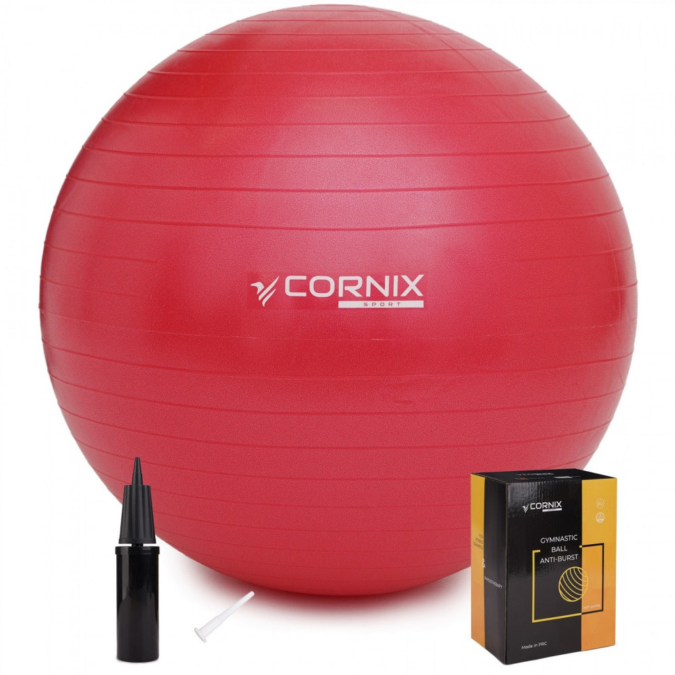 Фитбол Cornix XR-0018, 55 см, Anti-Burst, Red