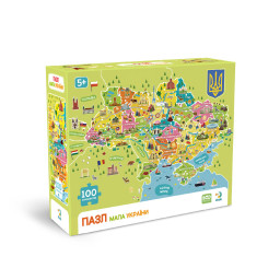 Пазлы классические "Карта Украины" DoDo Toys 300706, 100 элементов