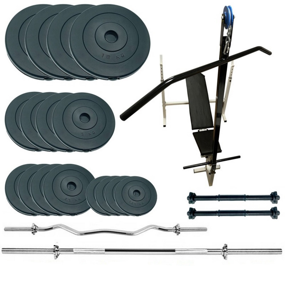Лава для жиму з набором штанг та гантелей Gym Scott Plus Set Pro T Newt NE-SKM-PL-ST-90, 90 кг