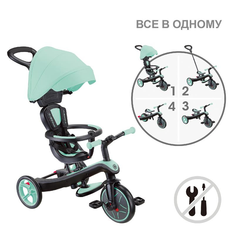 Велосипед дитячий EXPLORER TRIKE 4в1 DELUXE PLAY GLOBBER 634-206 м'ятний, до 20кг