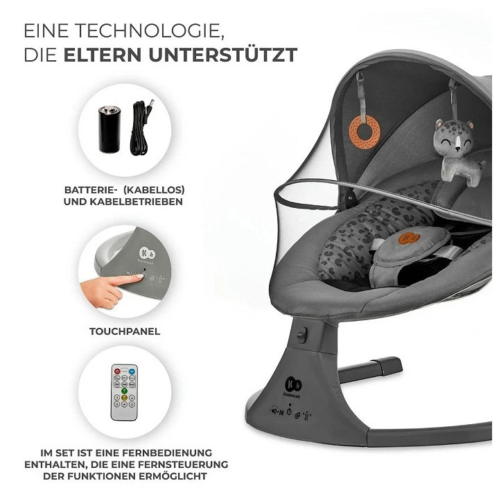 Детское кресло-качалка Lumi 2 Kinderkraft KBLUMI02DGR0000 Dark Grey