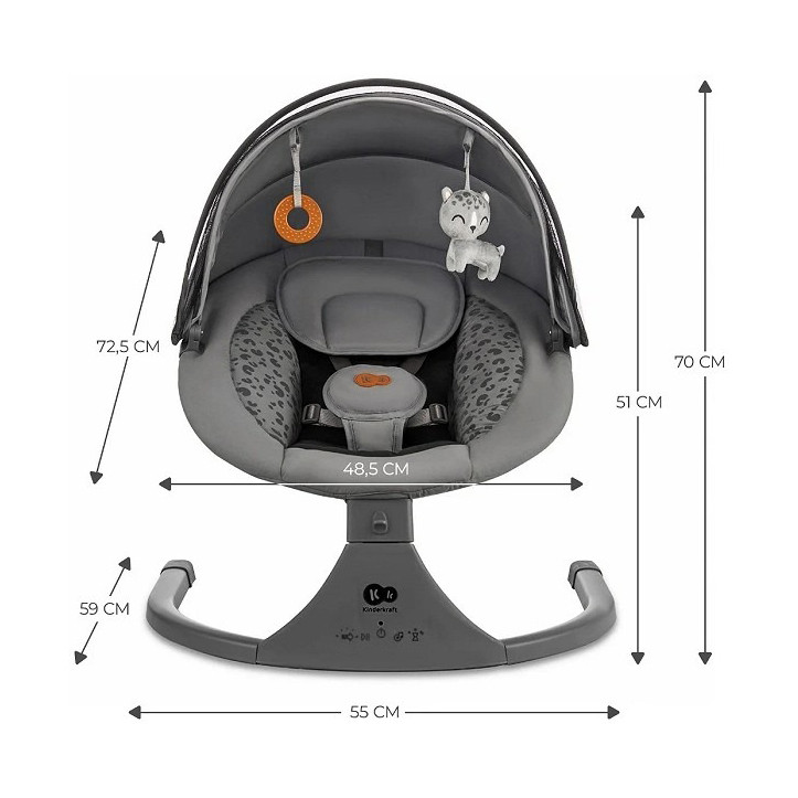 Детское кресло-качалка Lumi 2 Kinderkraft KBLUMI02DGR0000 Dark Grey
