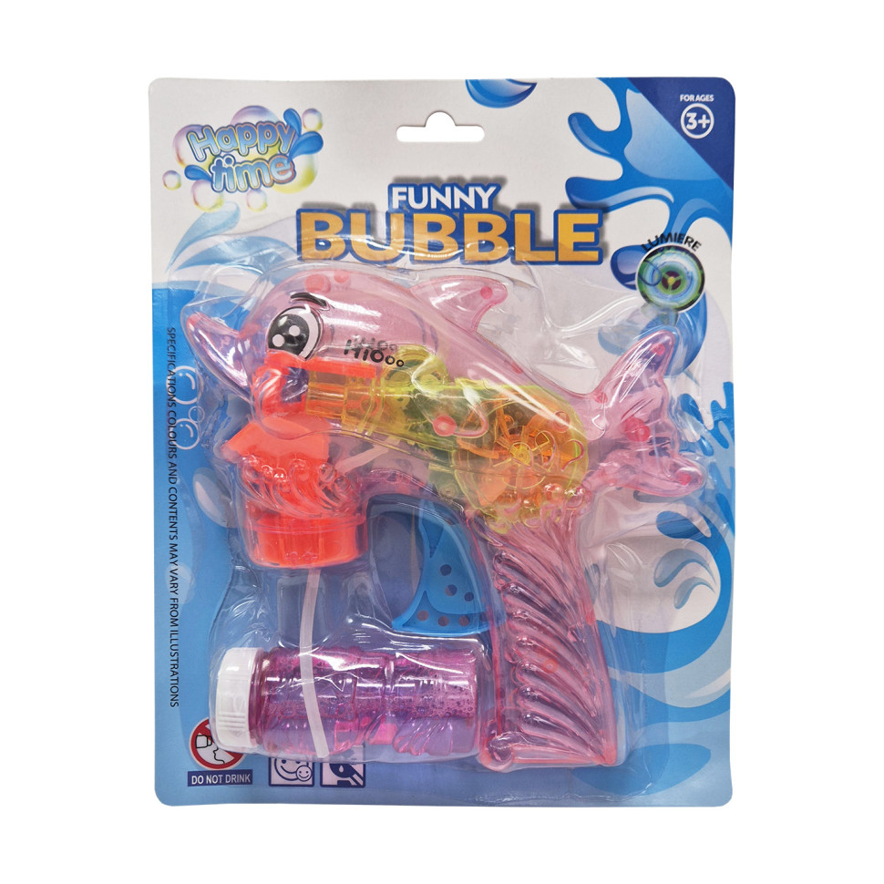 Пистолет с мыльными пузырями Дельфинчик Bambi 2568(Pink) механический, на блистере