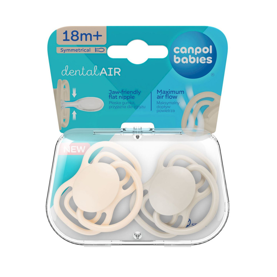 Пустушка силіконова симетрична Dental Air Canpol babies 23/230_cre від 18 місяців