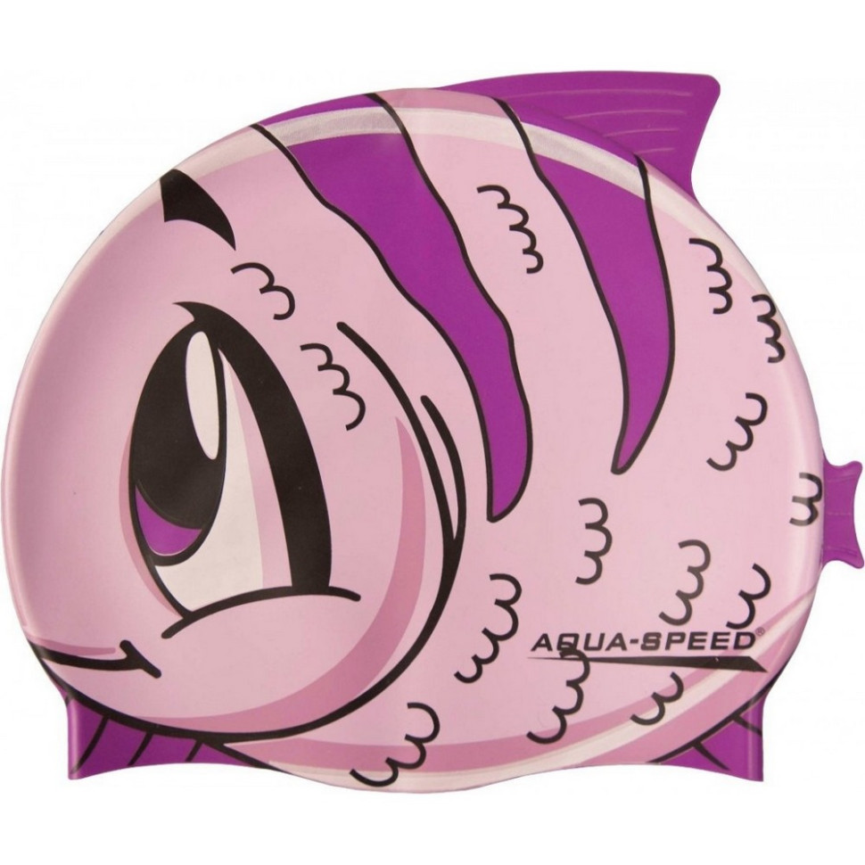 Шапка для плавания ZOO FISH 5528 Aqua Speed 115-fish, розовая рыбка, OSFM
