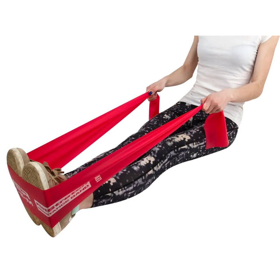 Стрічка-еспандер для спорту та реабілітації Flat Stretch Band Level 2 Power System PS-4122_Red