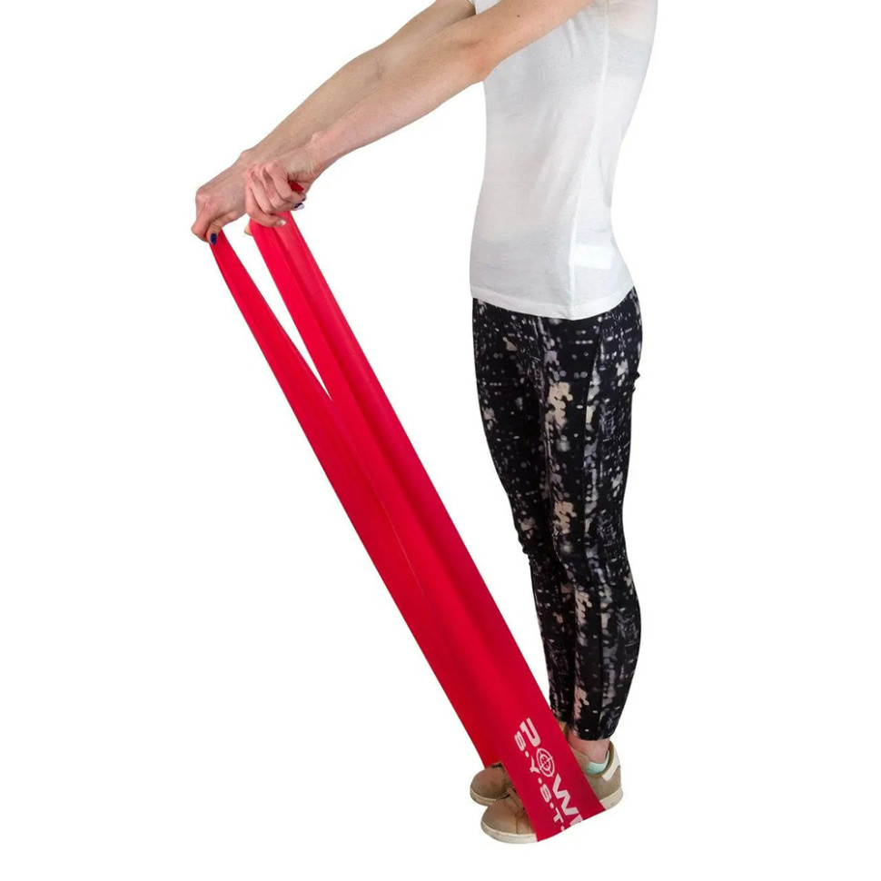 Стрічка-еспандер для спорту та реабілітації Flat Stretch Band Level 2 Power System PS-4122_Red