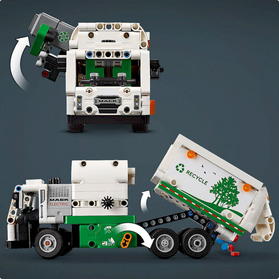 Конструктор Мусоровоз Mack LR Electric LEGO Technic 42167, 503 детали