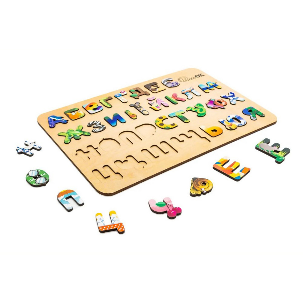 Детский деревянный сортер А3 Азбука PuzzleOK АртА3-30273