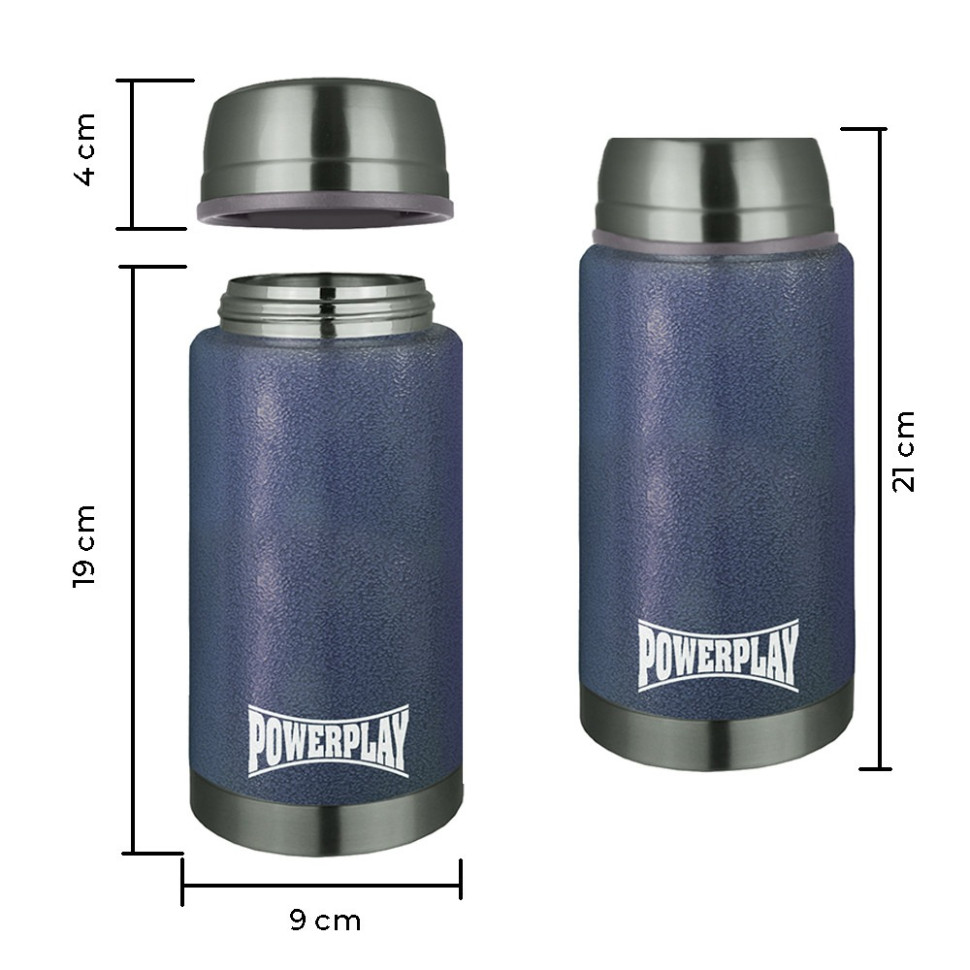 Термос пищевой PowerPlay PP_9002_750ml_Blue, Синий, 750 мл