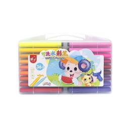 Набор фломастеров "Water color pen" 36 цветов Bambi 204-36 в пластиковом боксе (Синий)