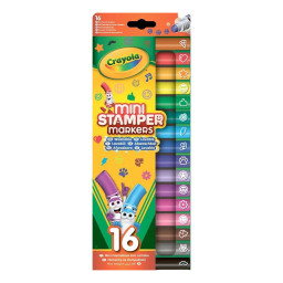 Набор мини-фломастеров со штампами washable Crayola 58-8741, 16 шт