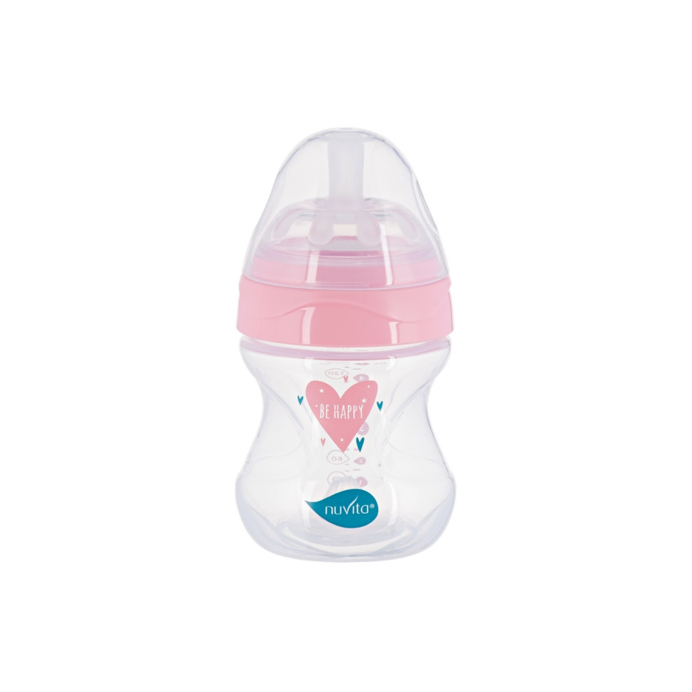 Детская бутылочка Nuvita 6011 Mimic Collection 150мл 0м+ Антиколиковая розовая NV6011ROSA
