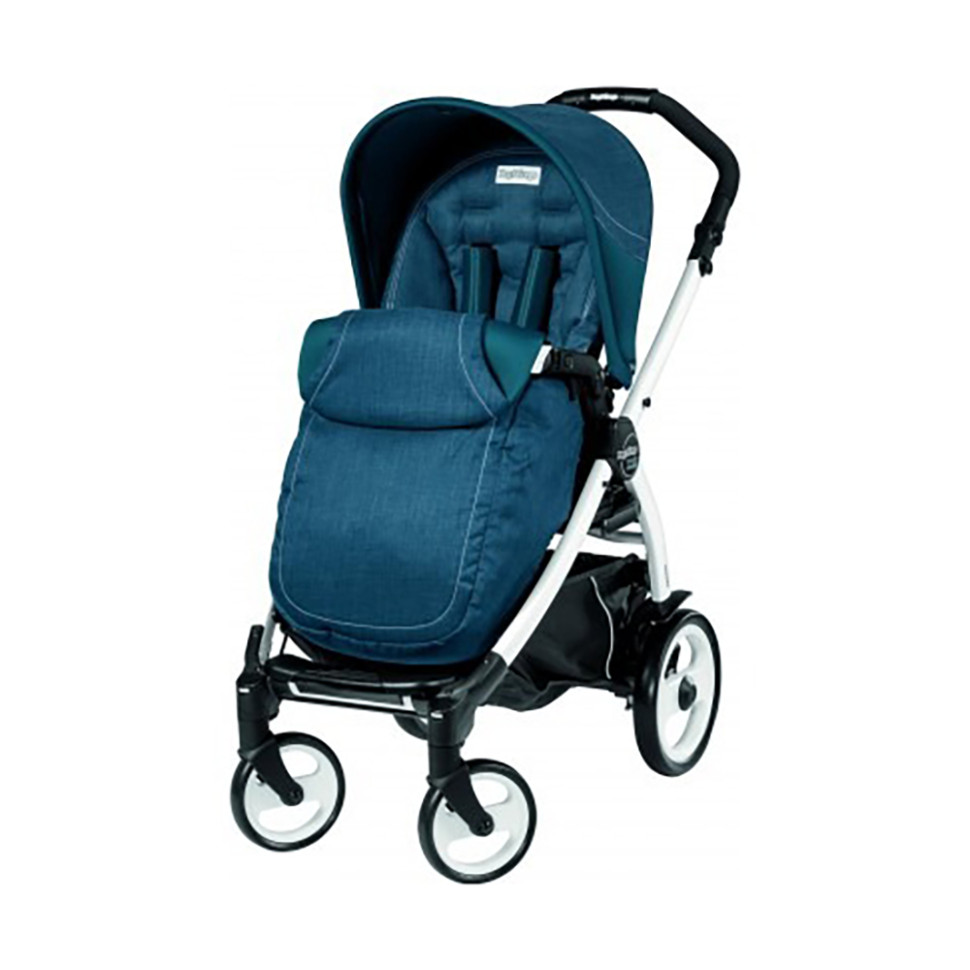Коляска прогулочная Book Plus 51 Peg-Perego PACK05-00000000001 насыщенно синяя, белое шасси