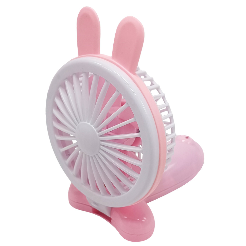 Вентилятор ручний портативний «Зайчик» Bambi VNTR-002-3(Pink) рожевий