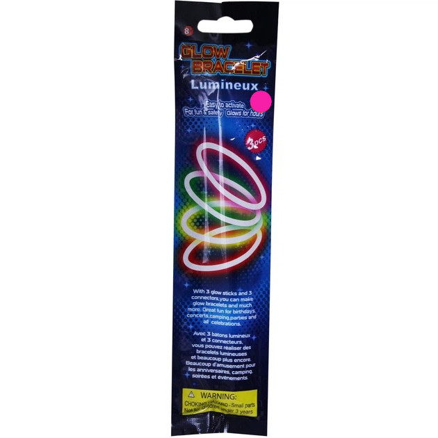 Неоновый браслет 3 в 1 Bambi PR908(Pink) 6 часов света  