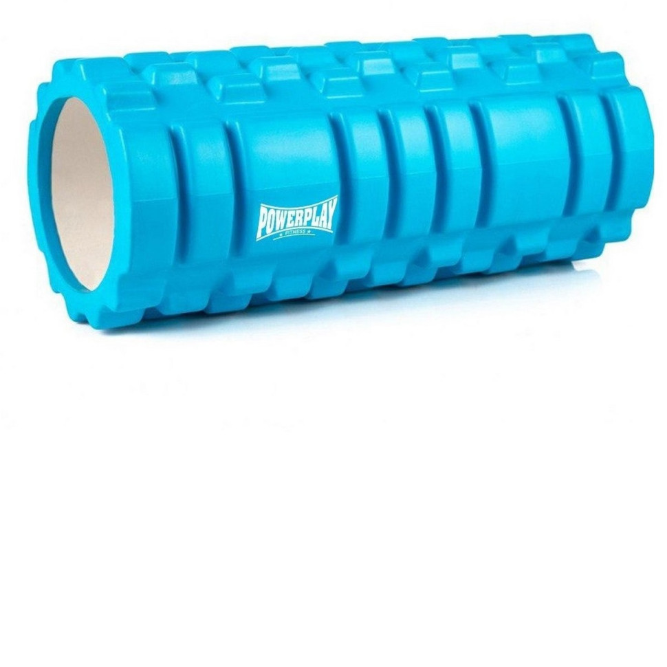Набор для массажа и йоги PowerPlay PP_4096_Blue, ролик 33 х 14 см, два мяча, резинка 7,5 кг