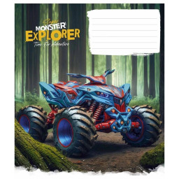 Тетрадь ученическая "Super Monster" Школярик 012-3293L-3 в линию, 12 листов