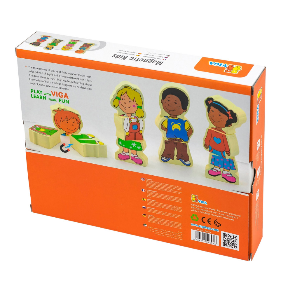 Набор магнитных фигурок Дети Viga Toys 59699VG, 12 элементов