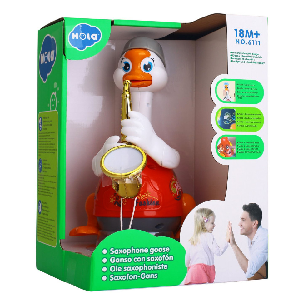 Інтерактивна іграшка Гусак-саксофоніст Hola Toys 6111-red музична