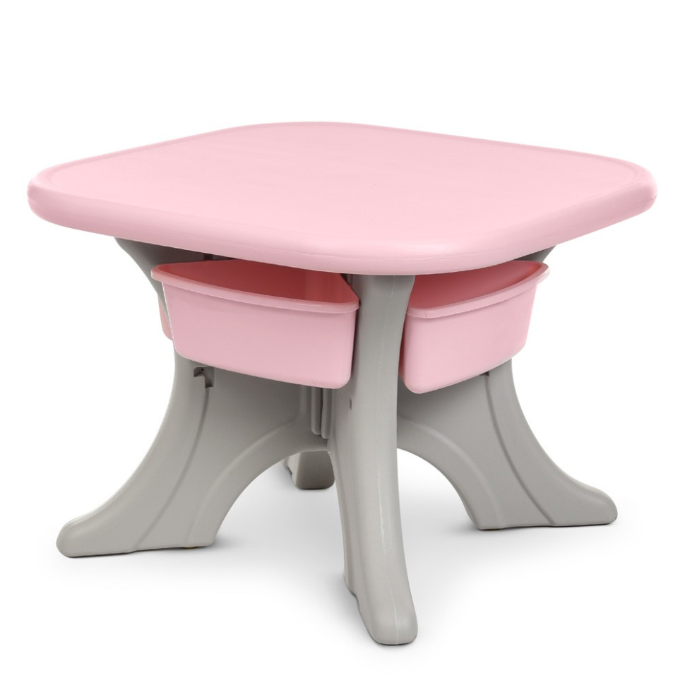 Детский cтолик с двумя стульями Bambi NEW TABLE-8 серо-розовый