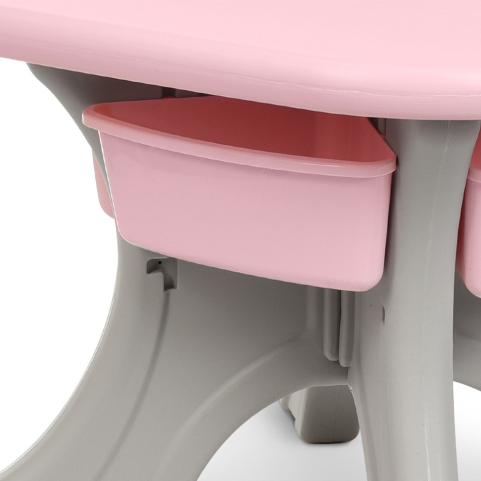 Детский cтолик с двумя стульями Bambi NEW TABLE-8 серо-розовый