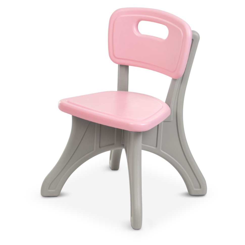 Детский cтолик с двумя стульями Bambi NEW TABLE-8 серо-розовый